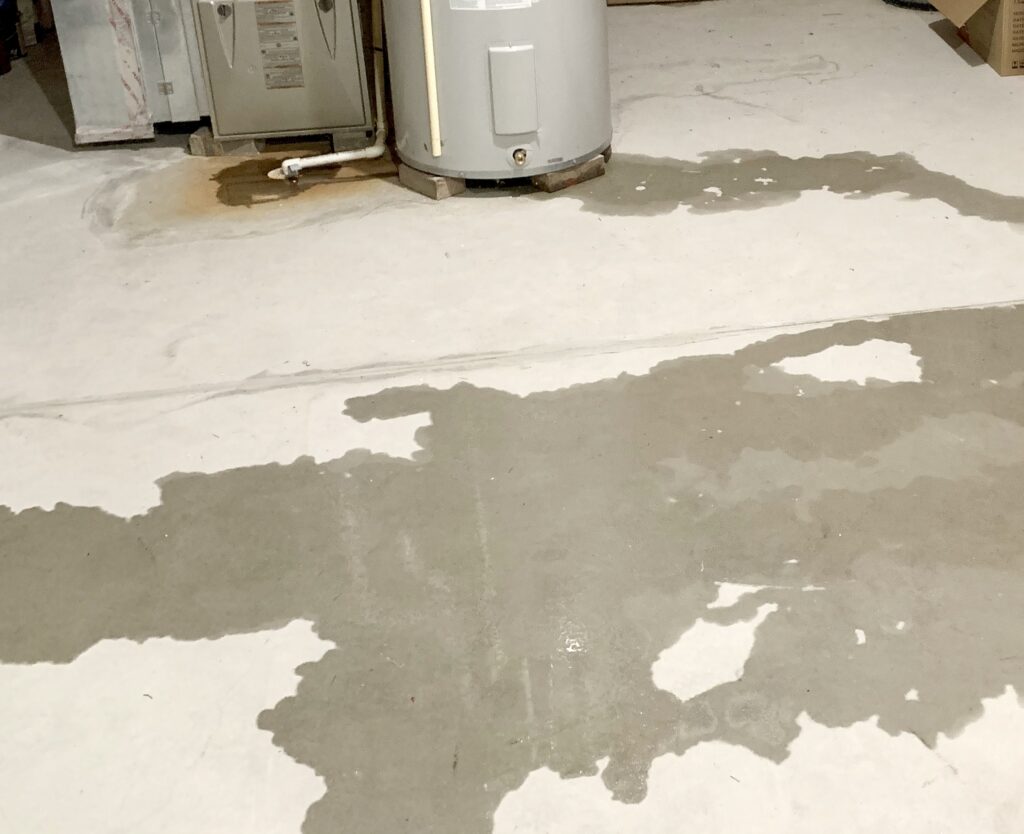 Water leak on basement floor